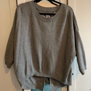 Dark Gray 3/4 Sleeve Oversized Lounge Sweater
